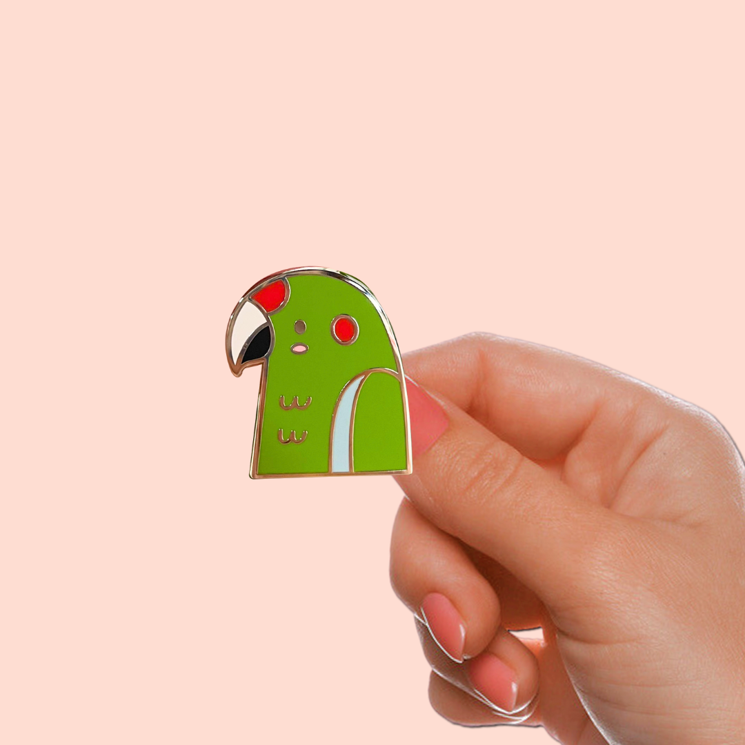 Green Parrot Pin